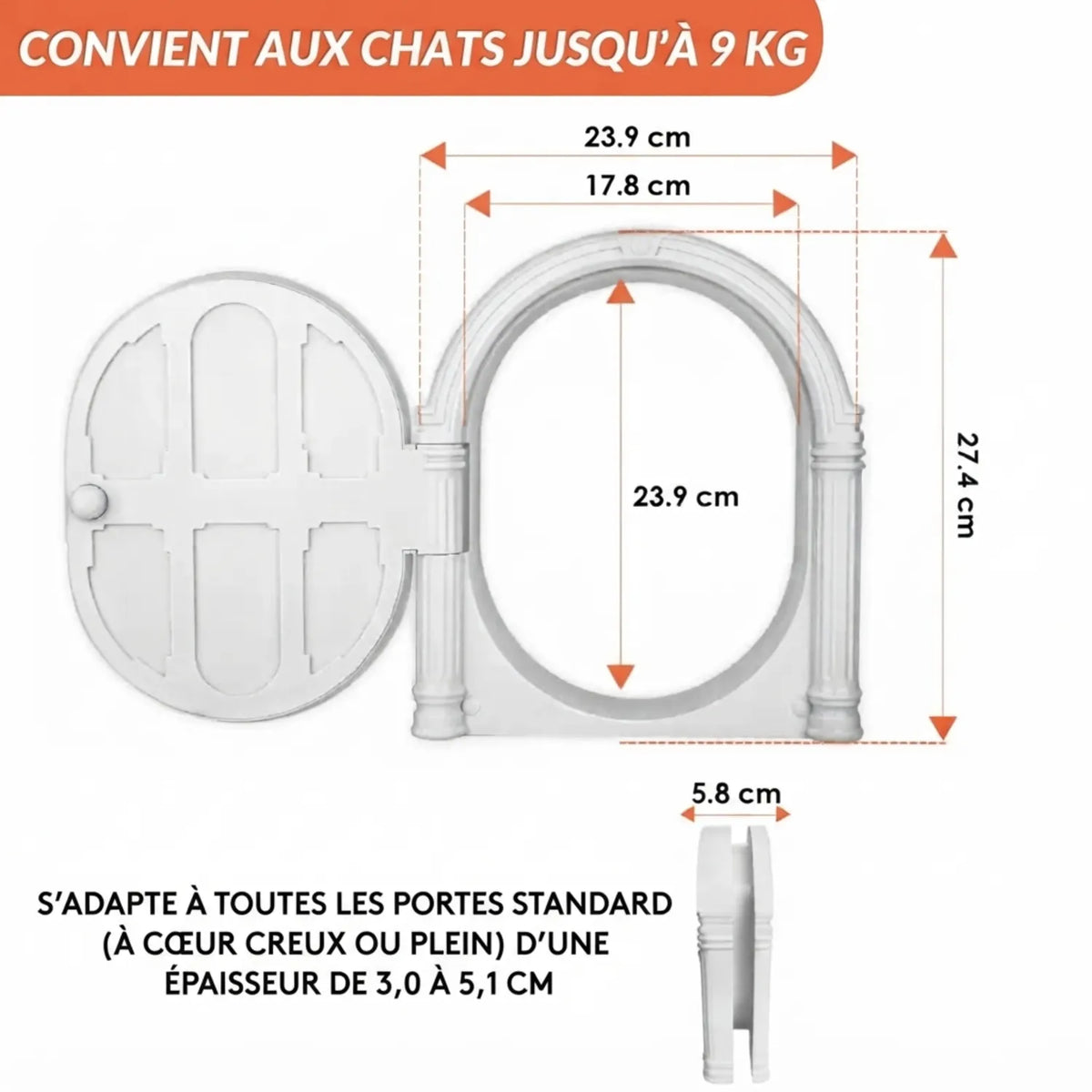 Chatiere pour Chats,Porte pour Chat