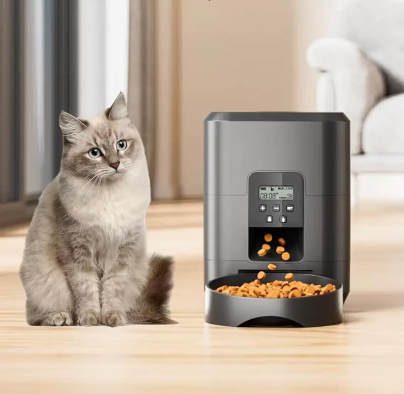 Distributeur automatique connecté 2L caméra HD vision nocturne WiFi chat - Litièrecat