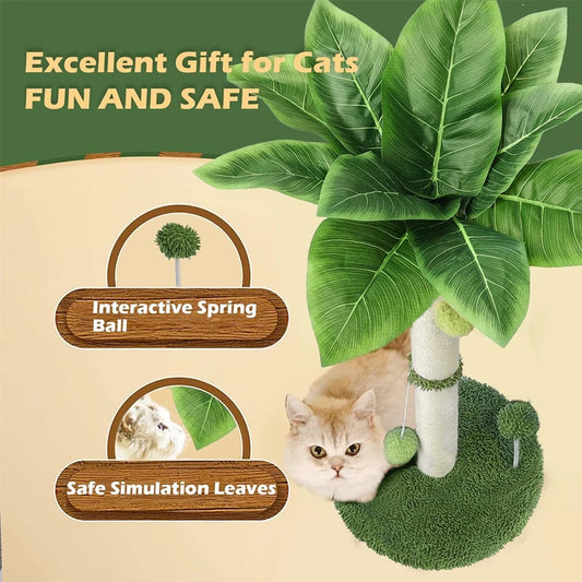 Griffoir Chat 65cm Sisal Premium – Balles Suspendues et Ressort