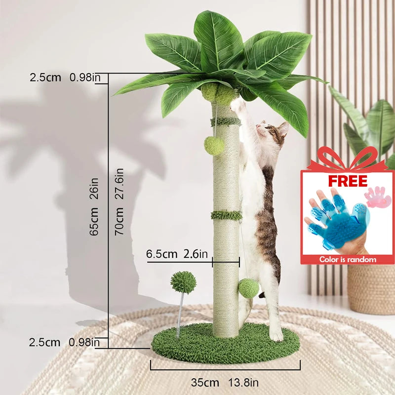 Griffoir Chat 65cm Sisal Premium – Balles Suspendues et Ressort