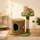 Arbre à Chat Design 53 cm Tronc avec Niche, Panier et Griffoir Jute