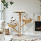 Arbre à Chat Bois 110cm - Panier, Plateforme, Sisal