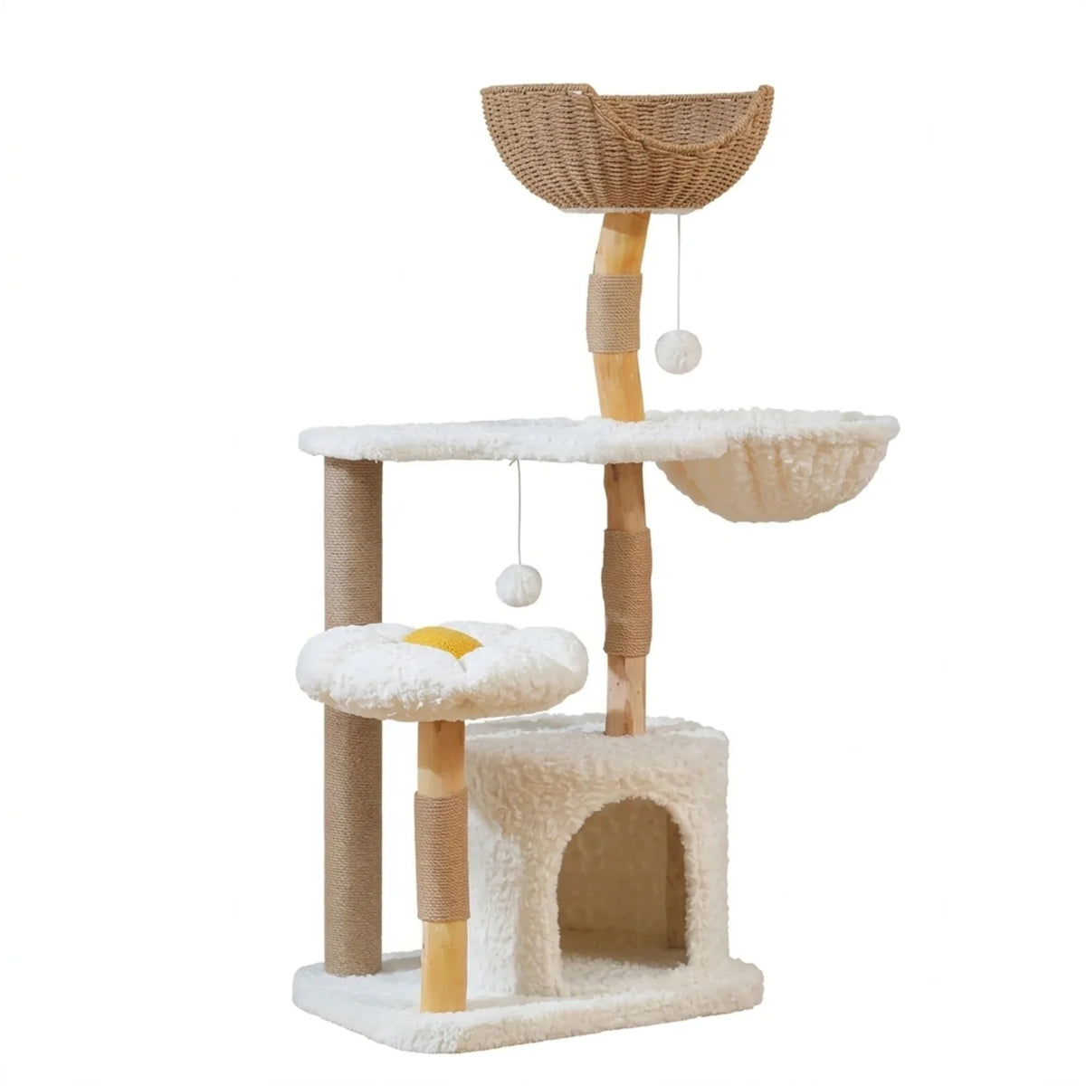 Arbre à Chat Design Fleur et Panier