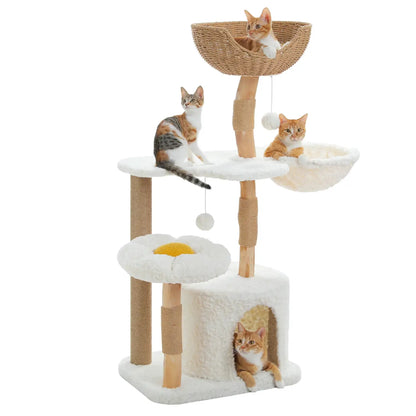 Arbre à Chat Design Fleur et Panier
