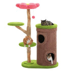 Arbre à Chat Tronc d'Arbre XXL – 4 Maisonnettes, Griffoir Épais