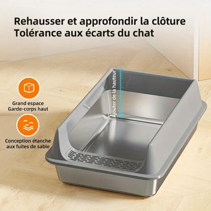 Bac a litiiere chat inox 