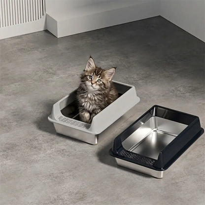 Bac a litiiere chat inox 