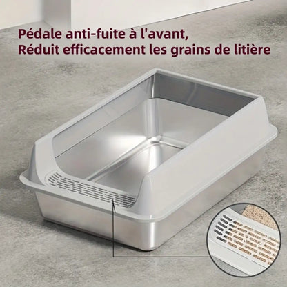 Bac a litiiere chat inox 