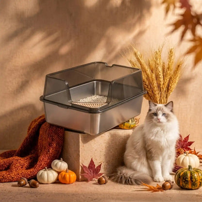 Bac a litière pour chat inox xl
