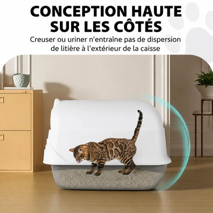Bac à Litière Fermé XXL Désodorisant – Détachable, Poignée de Transport