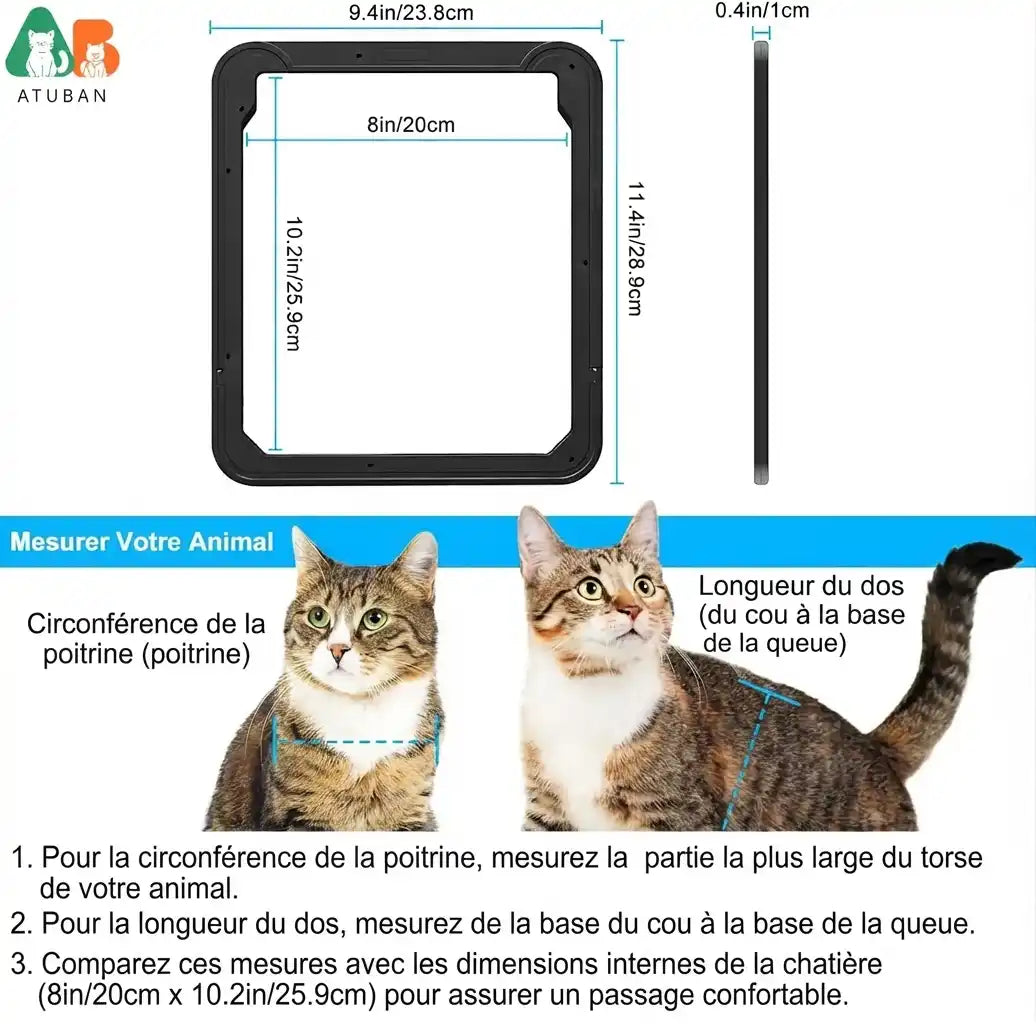 Chatiere pour Chats,Porte pour Chat 