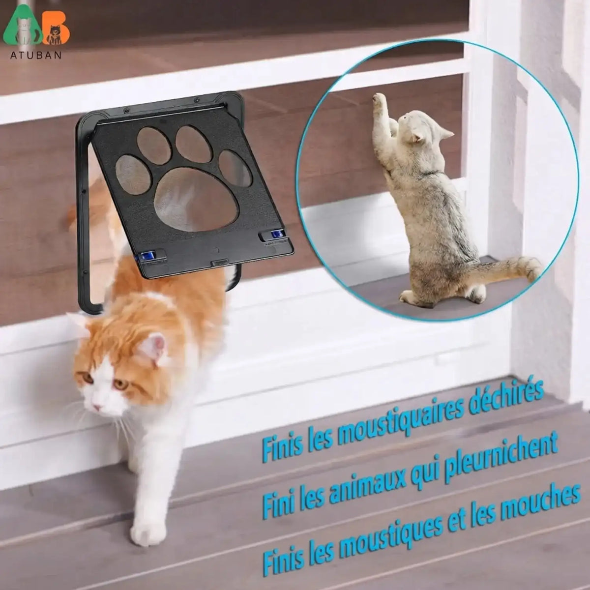 Chatiere pour Chats,Porte pour Chat 