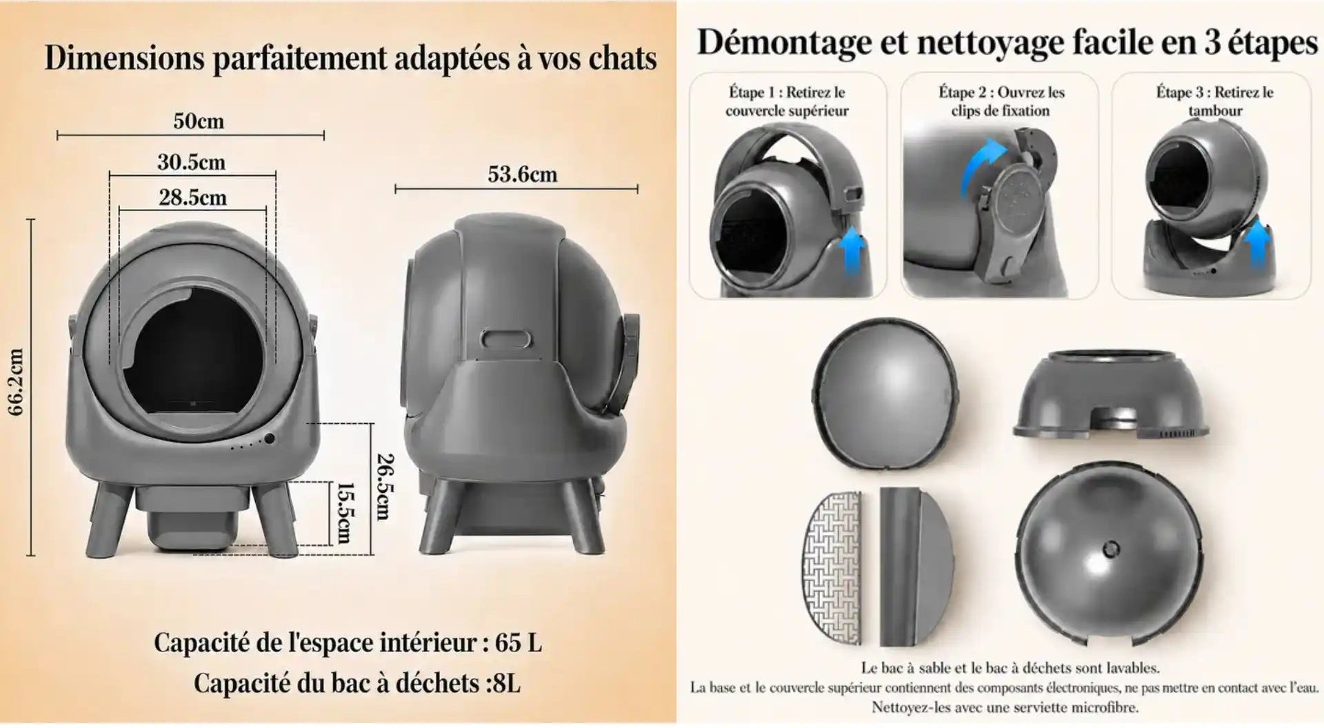 Litiere chat gris 