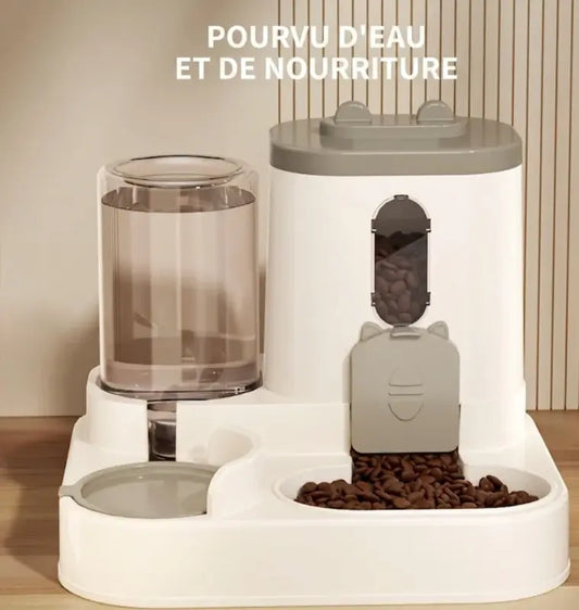 Distributeur 2-en-1 Nourriture & Eau – Automatique Compact