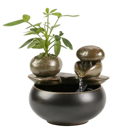 Fontaine à Eau Céramique Zen & Cascade Décorative pour Chat (USB)
