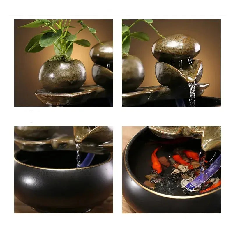 Fontaine à Eau Céramique Zen & Cascade Décorative pour Chat (USB)