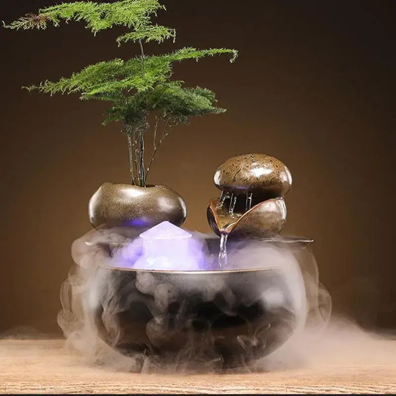 Fontaine à Eau Céramique Zen & Cascade Décorative pour Chat (USB)