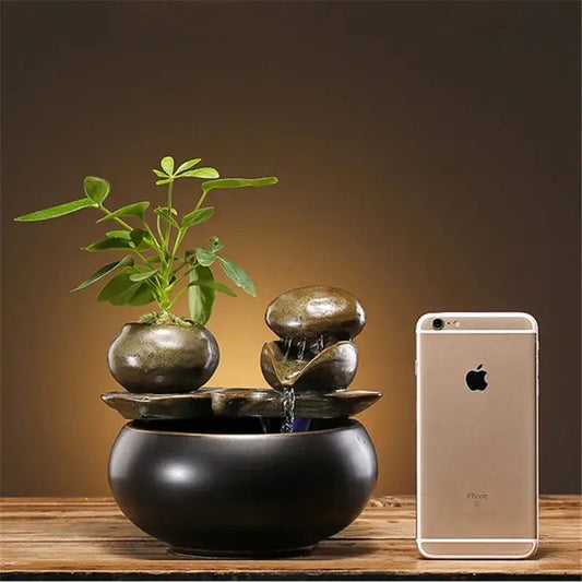 Fontaine à Eau Céramique Zen & Cascade Décorative pour Chat (USB)
