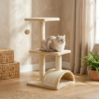 Griffoir Chat 72cm Crème – Plateformes et Balle Suspendue