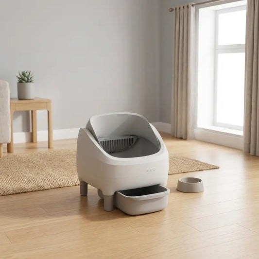 Litière automatique ouverte sans couvercle WiFi pour chat anxieux - Litièrecat