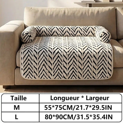 Tapis Panier Chat Zébré – Rebords Surélevés, Protège Canapé