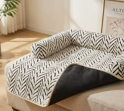 Tapis Panier Chat Zébré – Rebords Surélevés, Protège Canapé