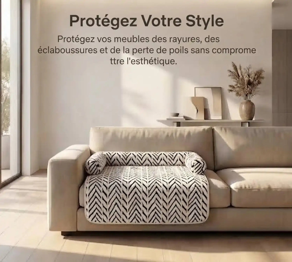 Tapis Panier Chat Zébré – Rebords Surélevés, Protège Canapé