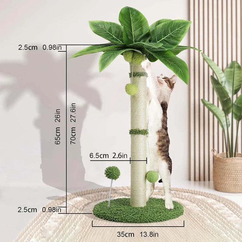 Griffoir Chat 65cm Sisal Premium – Balles Suspendues et Ressort