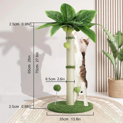 Griffoir Chat 65cm Sisal Premium – Balles Suspendues et Ressort
