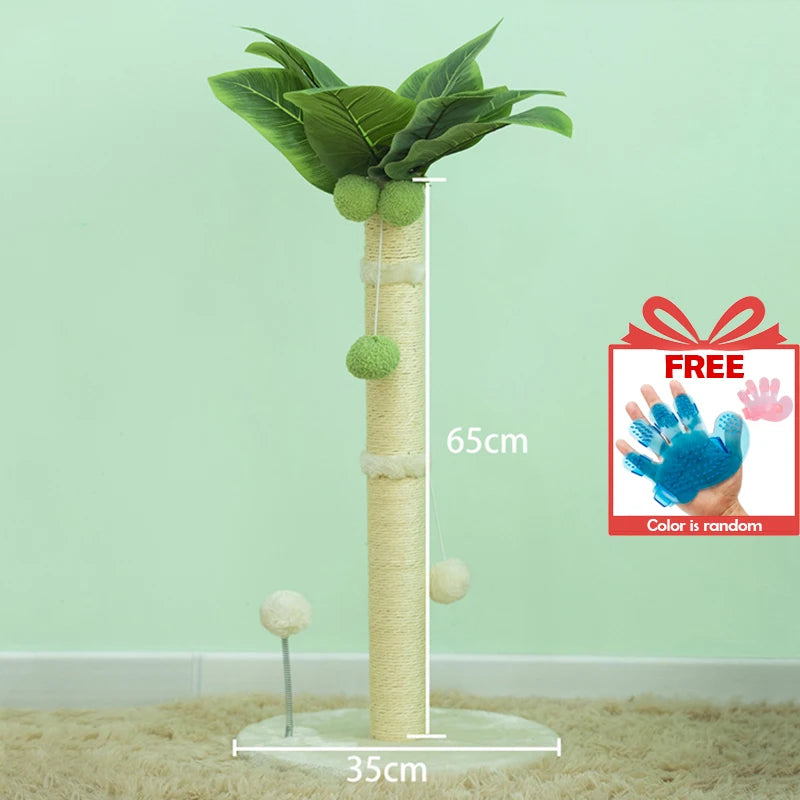 Griffoir Chat 65cm Sisal Premium – Balles Suspendues et Ressort