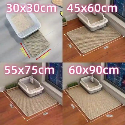 Tapis de Litiere Waterproof Double Couche – Anti-Projection Plusieurs Tailles
