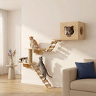 Parcours Mural Chat en Pin – Griffoir, Couchage et Passerelle
