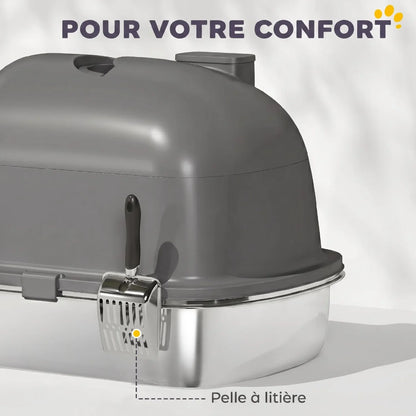 bac à litière fermé