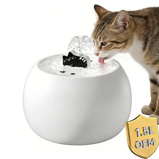 Fontaine céramique rechargeable 1,5L capteur automatique filtrante pour chat - Litièrecat