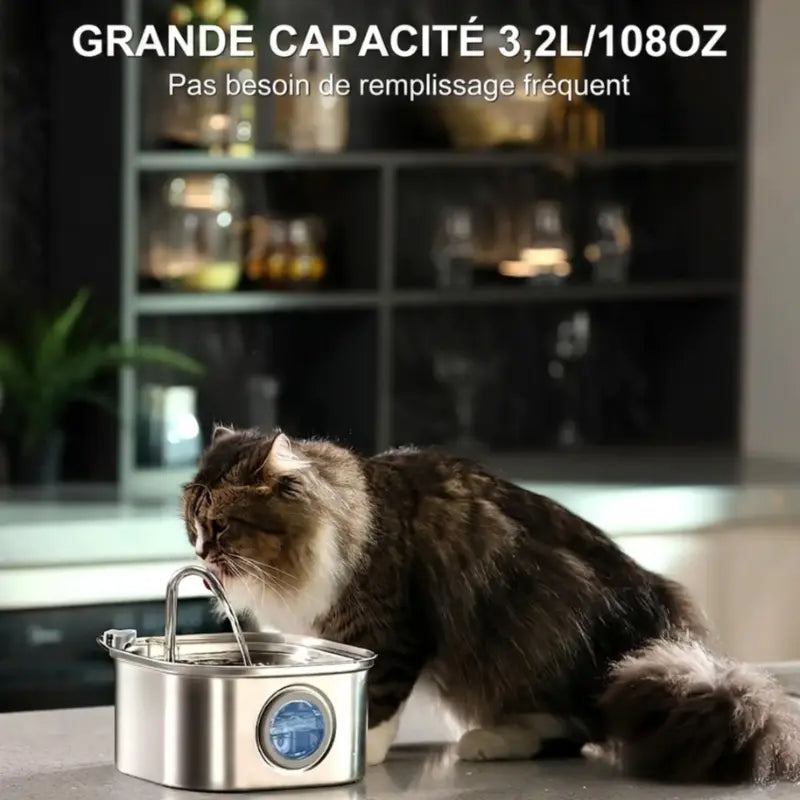Fontaine Inox 3,2L – Filtrante avec Indicateur de Niveau
