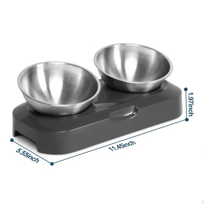 Gamelle Inox Surélevée Double Bol – Ergonomique, Anti-Glisse & Soin du Cou